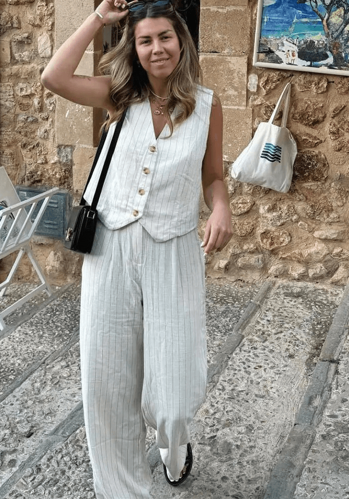 Amélie Linen Striped Jumpsuit