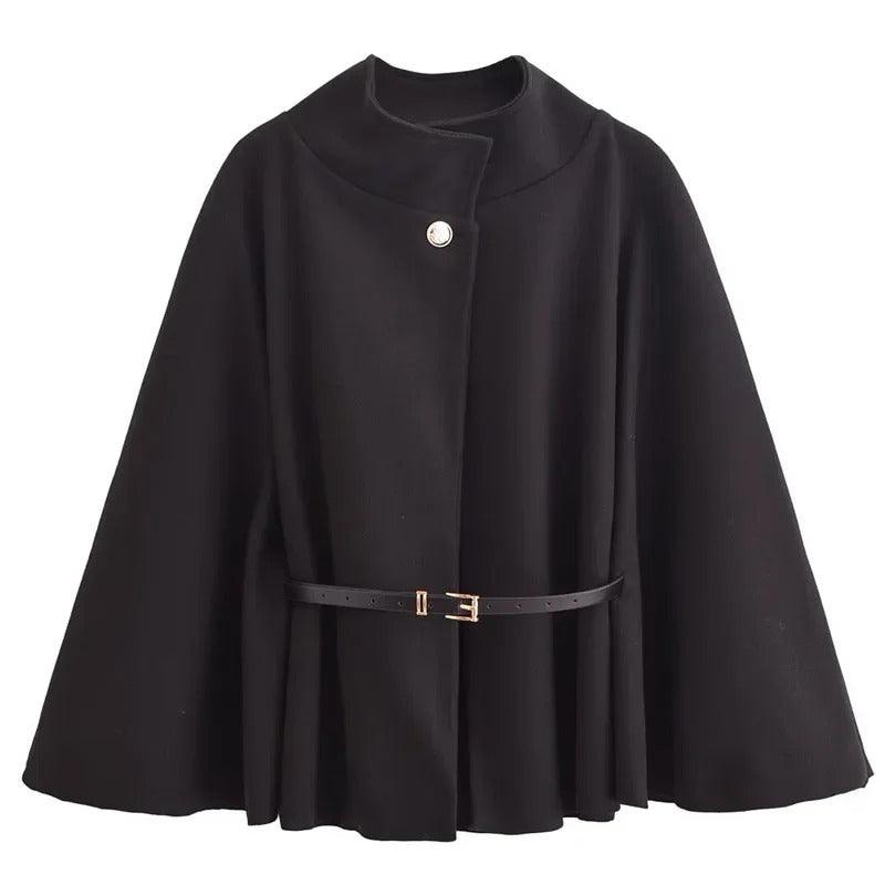 Élise Belted Cape Coat