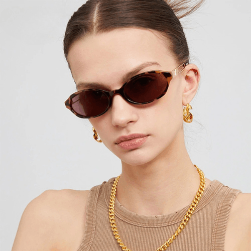Élise Tortoiseshell Oval Sunglasses