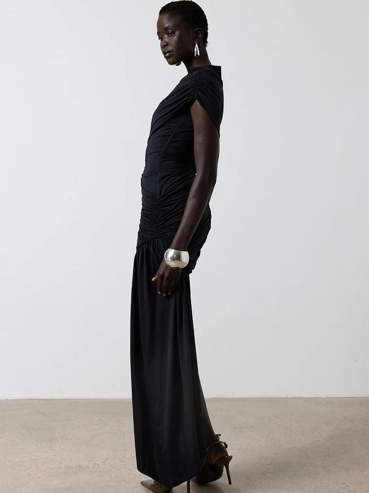 Mila Draped Asymmetric Mini Dress