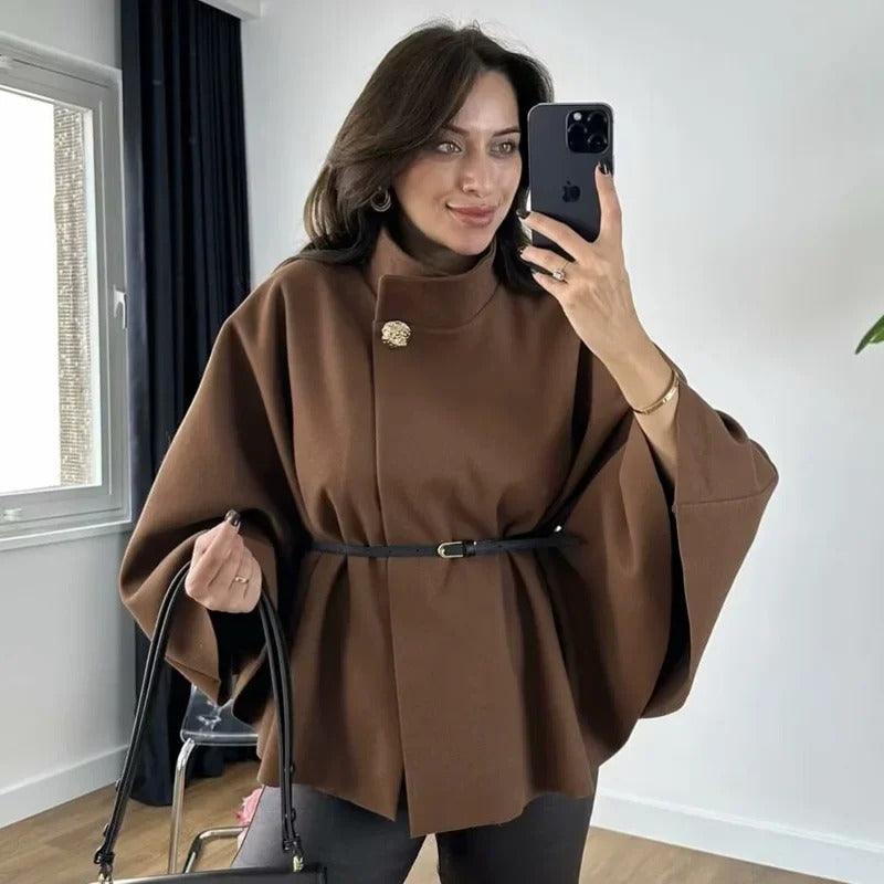 Élise Belted Cape Coat