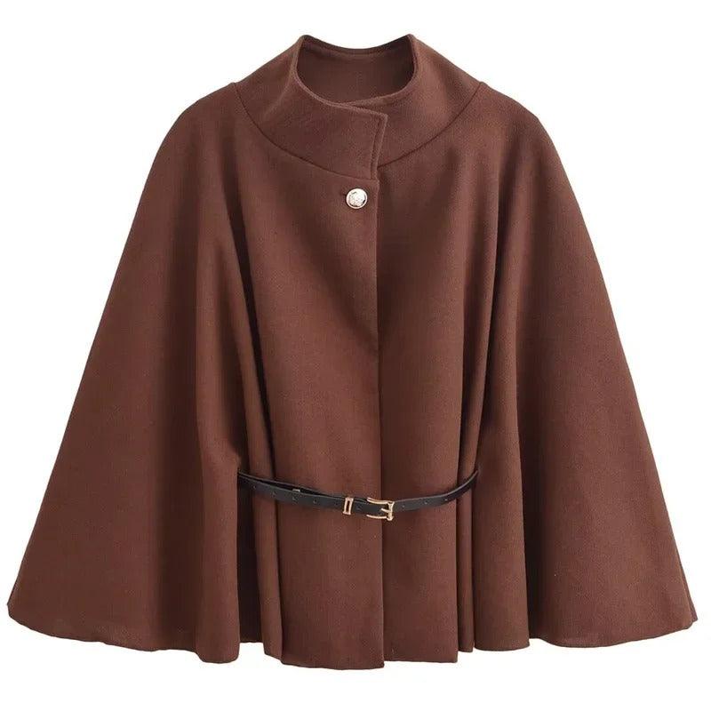 Élise Belted Cape Coat
