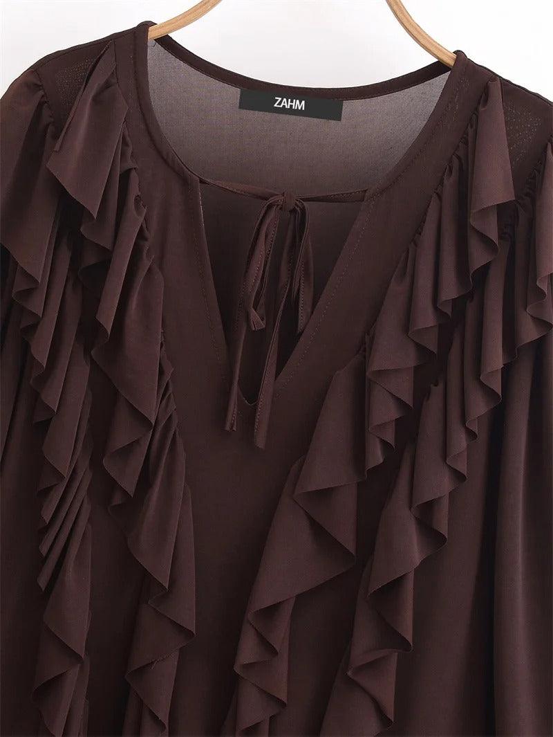Aurora Ruffle Chiffon Dress