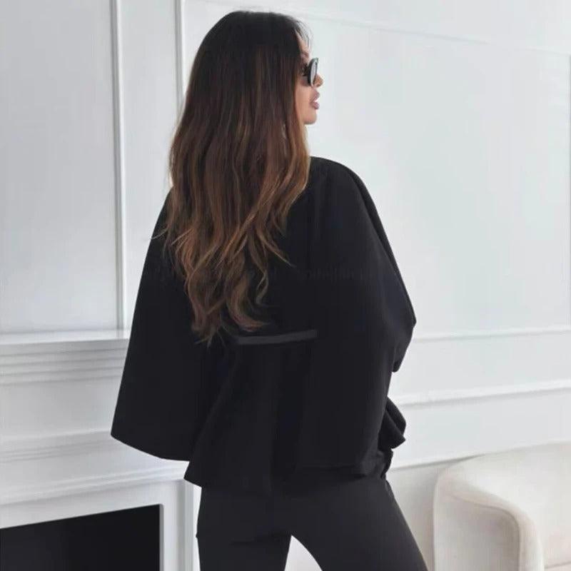 Élise Belted Cape Coat