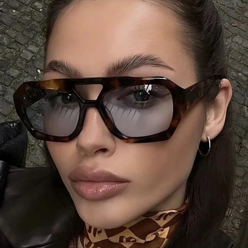 Astra Amber Geometric Sunglasses