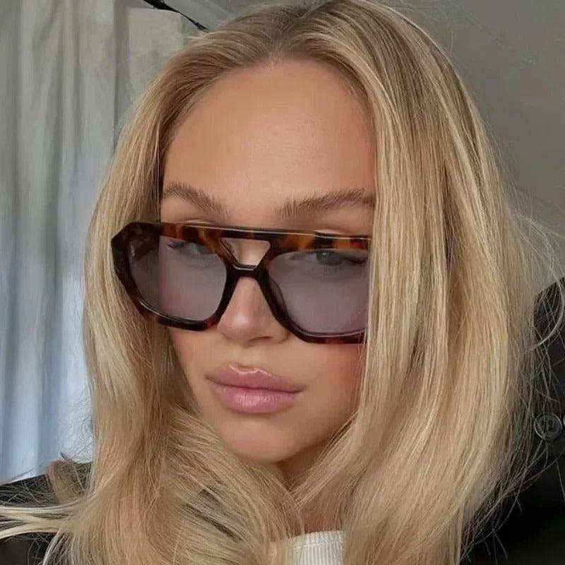 Astra Amber Geometric Sunglasses