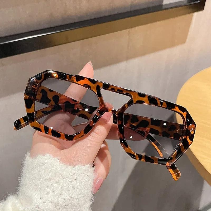 Astra Amber Geometric Sunglasses