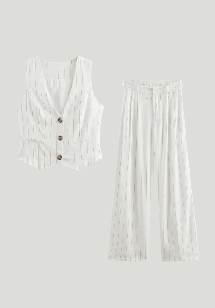 Amélie Linen Striped Jumpsuit