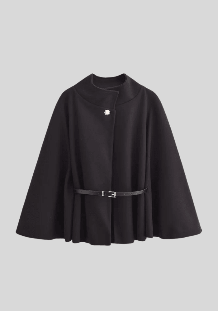 Élise Belted Cape Coat