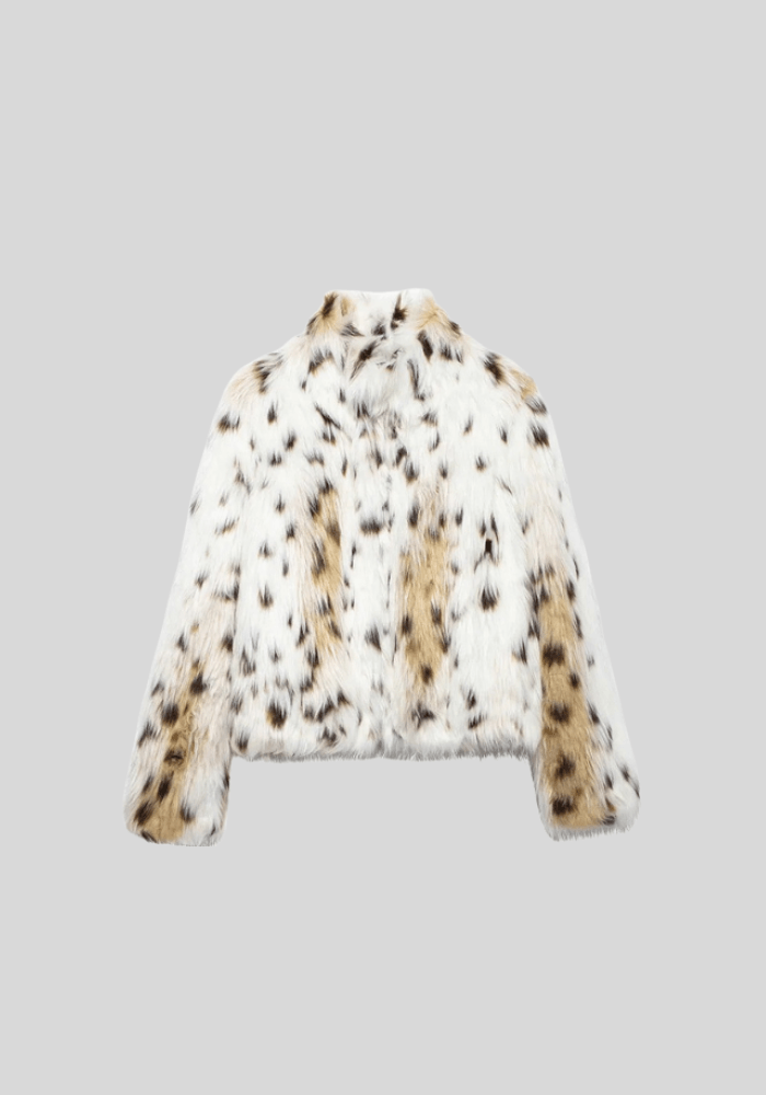 Lynx Faux Fur Animal Print Coat