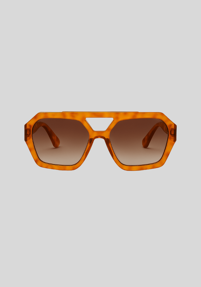 Astra Amber Geometric Sunglasses