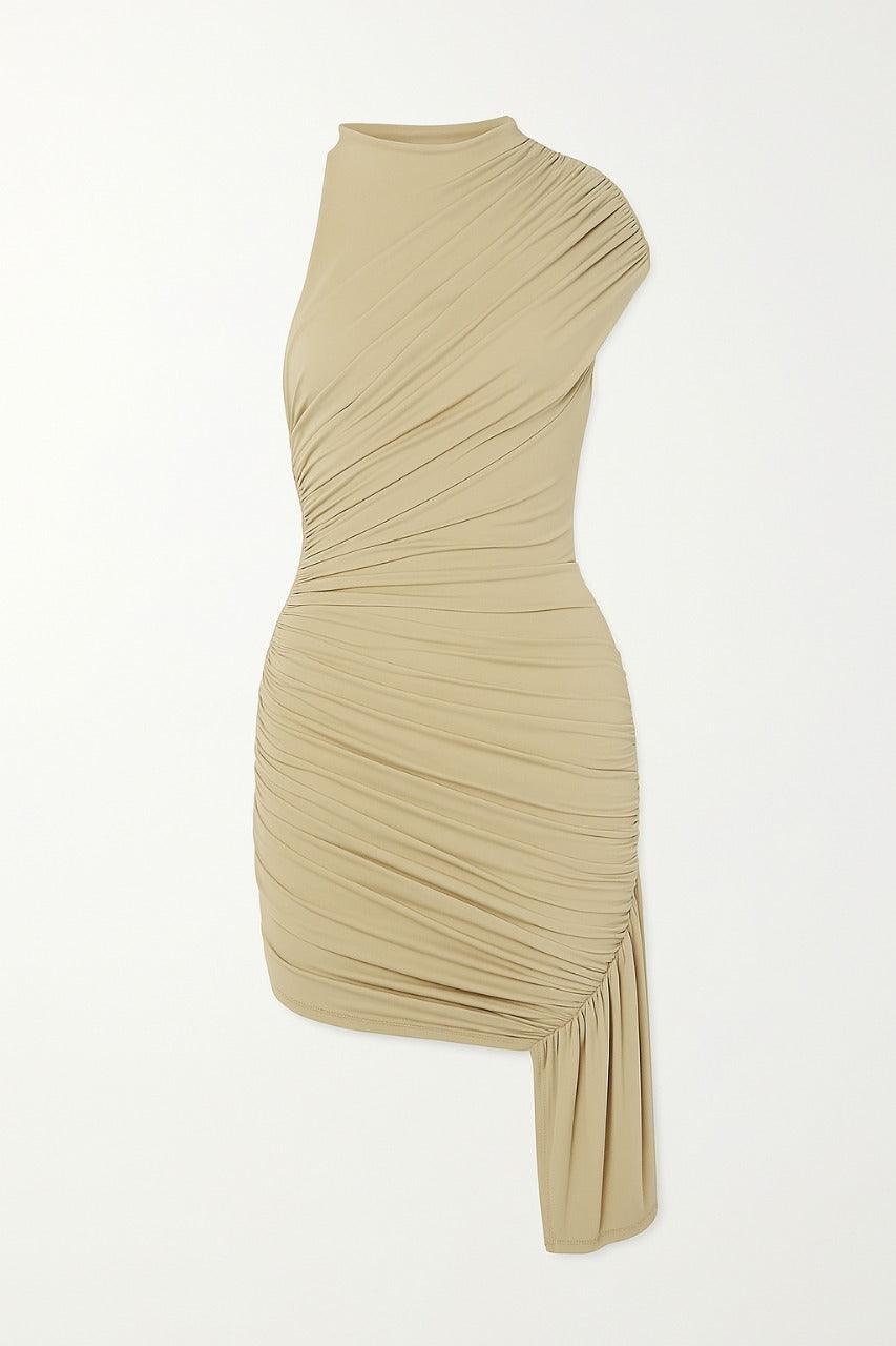 Mila Draped Asymmetric Mini Dress