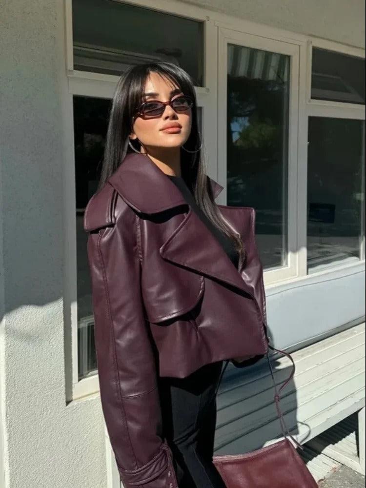 Reina Oversized Leather Jacket