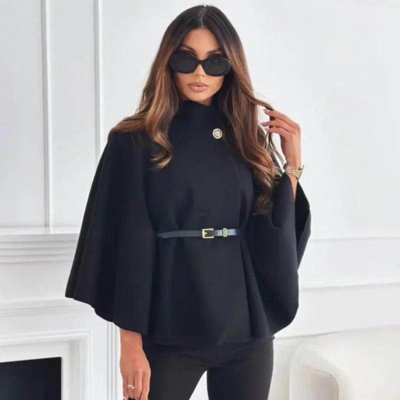 Élise Belted Cape Coat