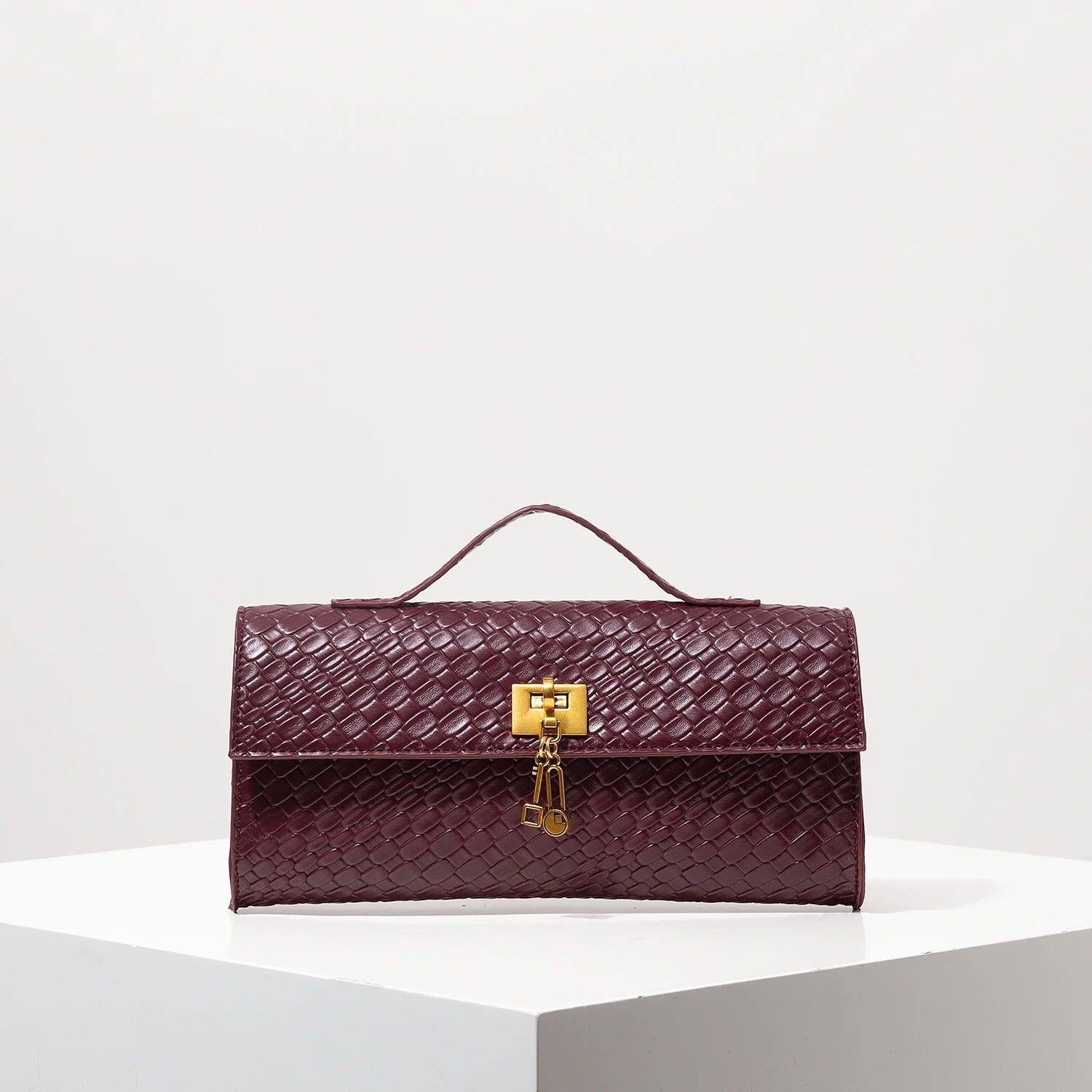 Camille Croco-Embossed Clutch