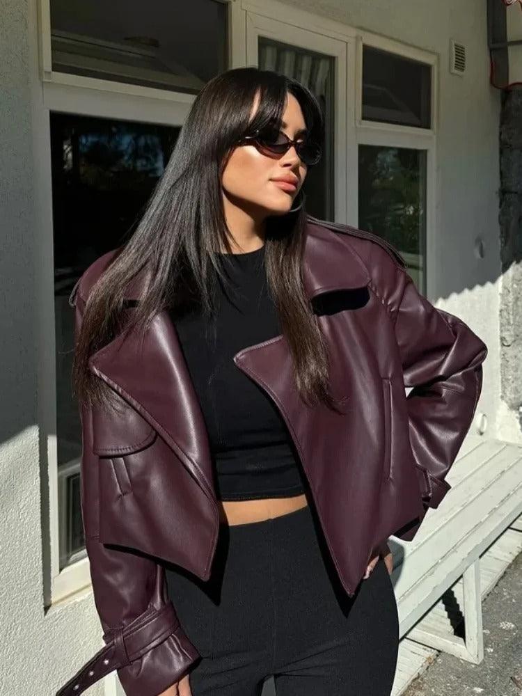 Reina Oversized Leather Jacket