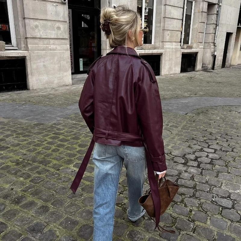 Reina Oversized Leather Jacket