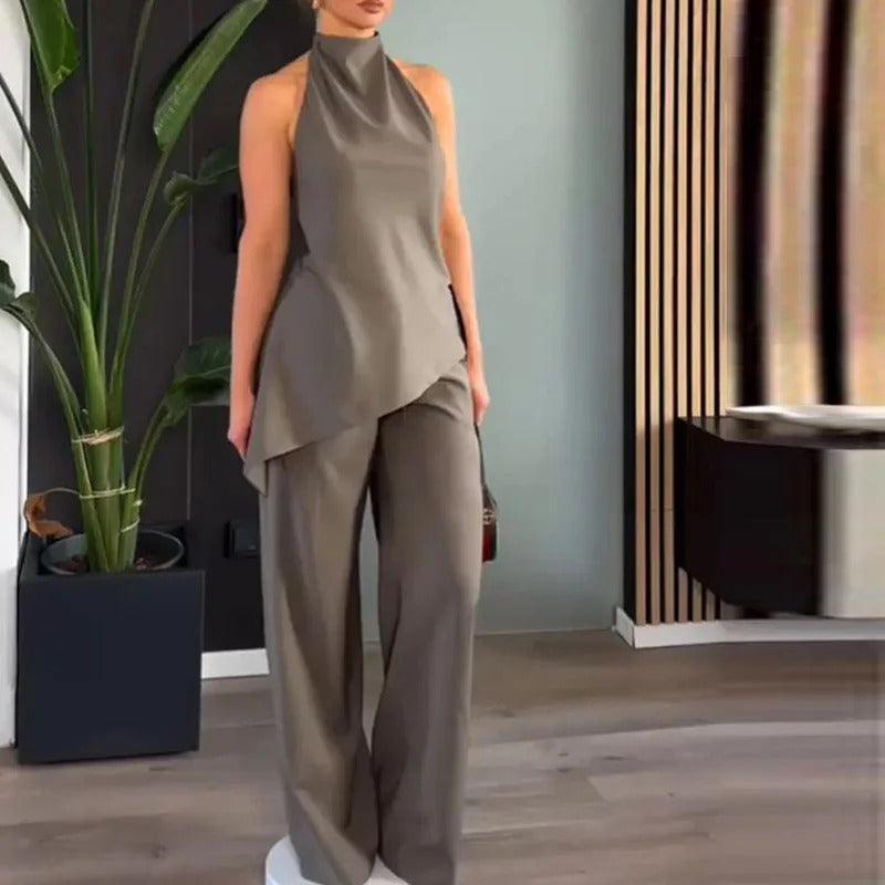 Lea Halter-Neck Wide-Leg Set