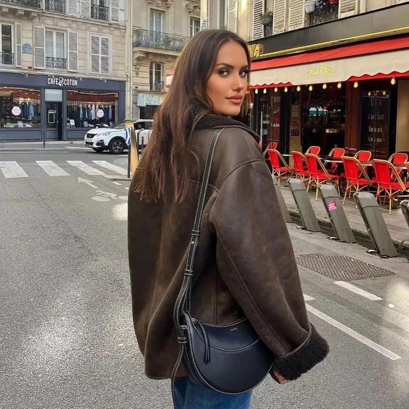Sienna Shearling-Lined Faux Leather Coat