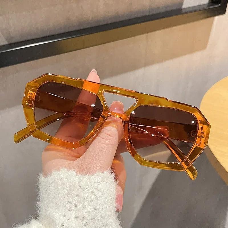 Astra Amber Geometric Sunglasses